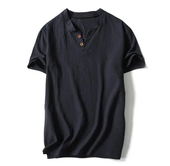 Plus Size Linen Shirt – Men's 5XL to 10XL Short Sleeve Top (5 Colors)